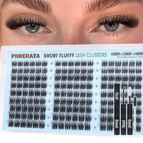 PHKERATA Short Fluffy Lash Clusters Kit packaging front view