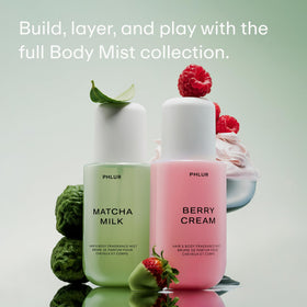 PHLUR Berry Cream Body Mist side view showing label