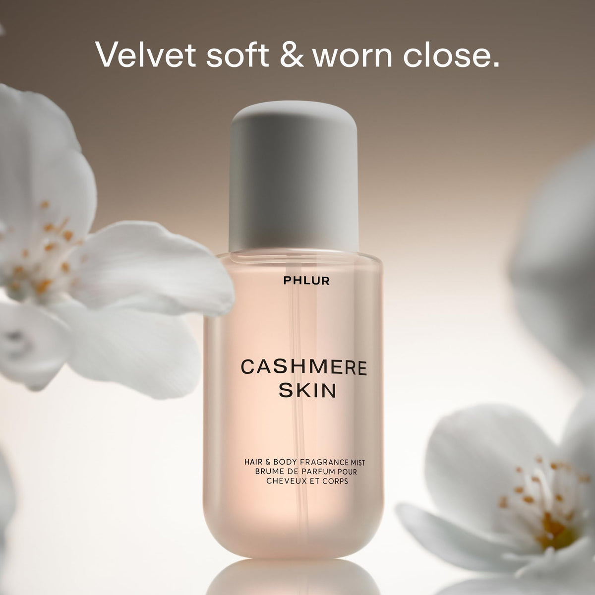 PHLUR Cashmere Skin Body Mist bottle close-up