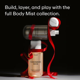 PHLUR Cashmere Skin Body Mist on a vanity