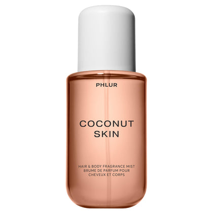 PHLUR Coconut Skin Body Mist front view with tropical design