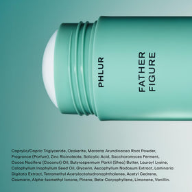 PHLUR Father Figure Natural Deodorant in hand, ready to use