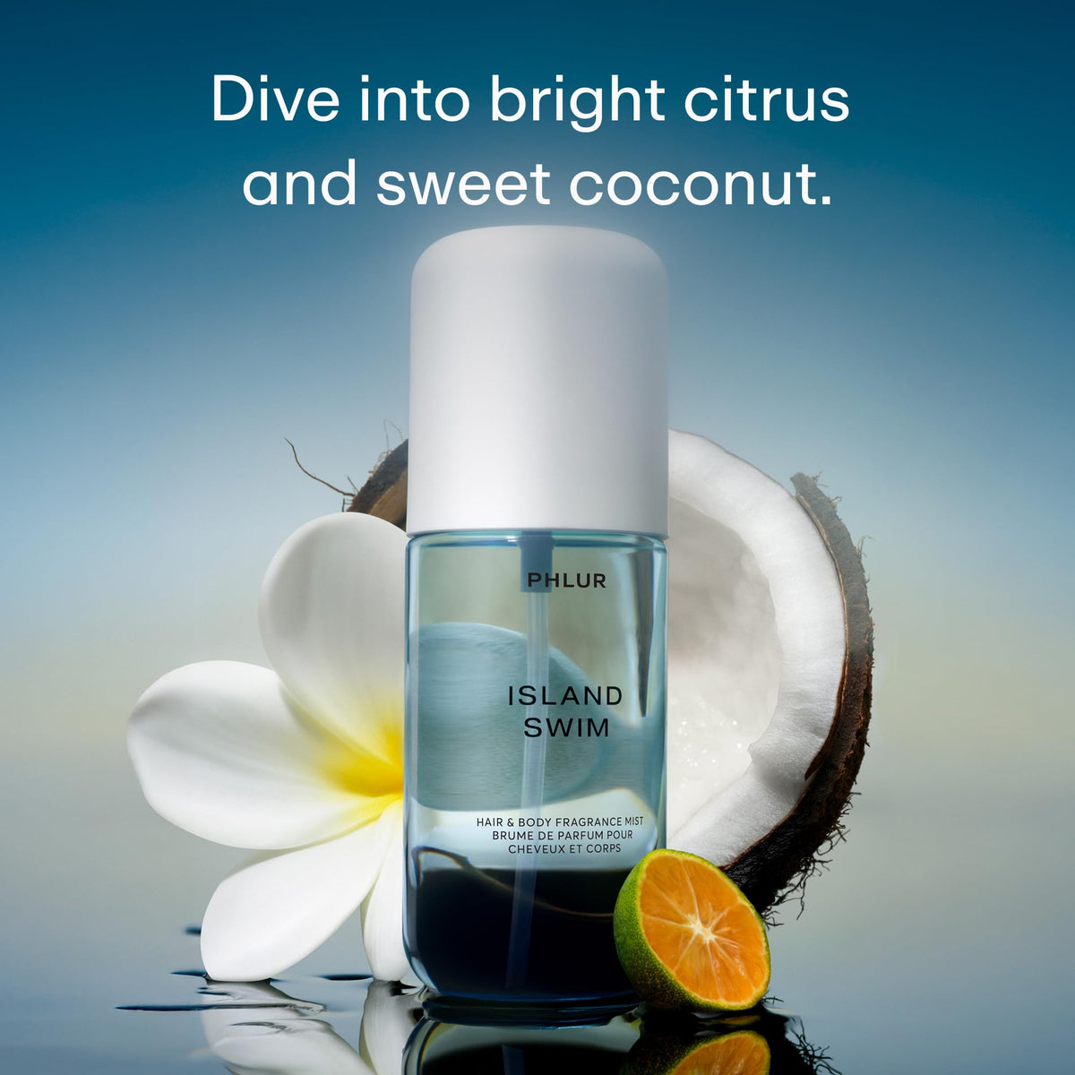 PHLUR Island Swim Body Mist 3 Fl Oz back view