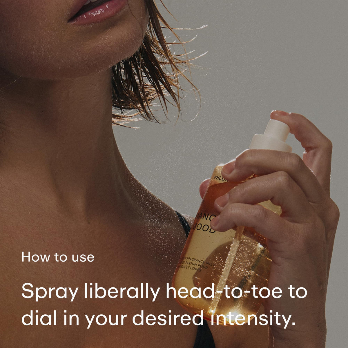 PHLUR Mango Mood Body Mist packaging with vibrant design