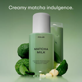 PHLUR Matcha Milk Body Mist packaging with floral design