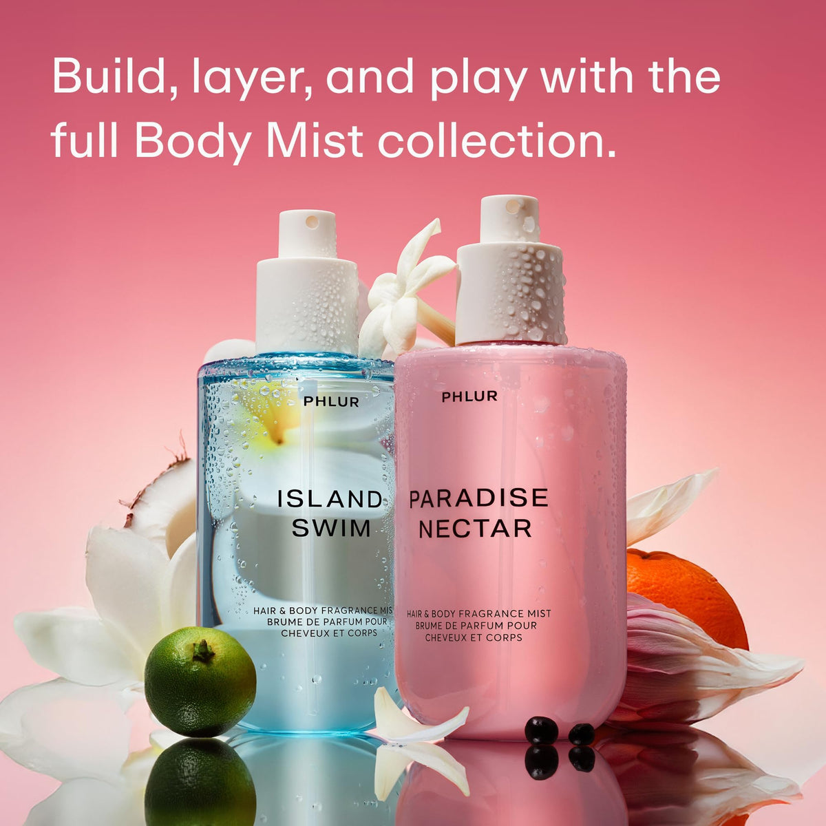 PHLUR Paradise Nectar Body Mist in lifestyle setting