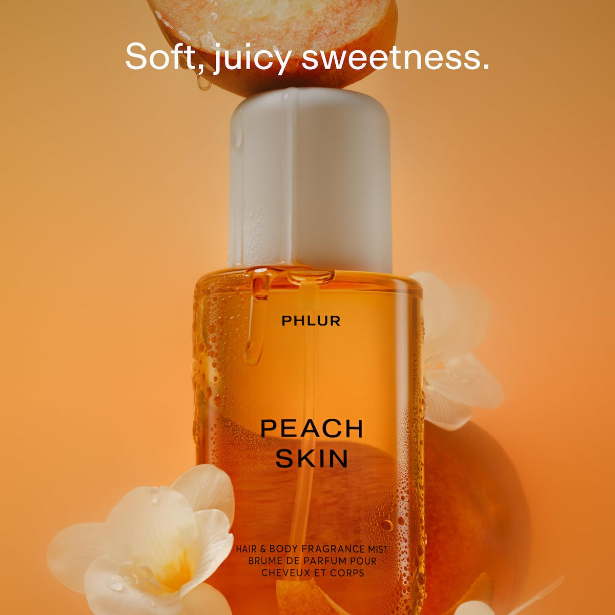 PHLUR Peach Skin Body Mist bottle side view