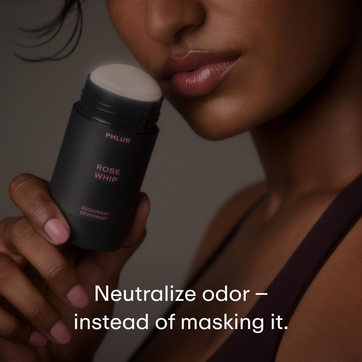 PHLUR Rose Whip Natural Deodorant opened showing product