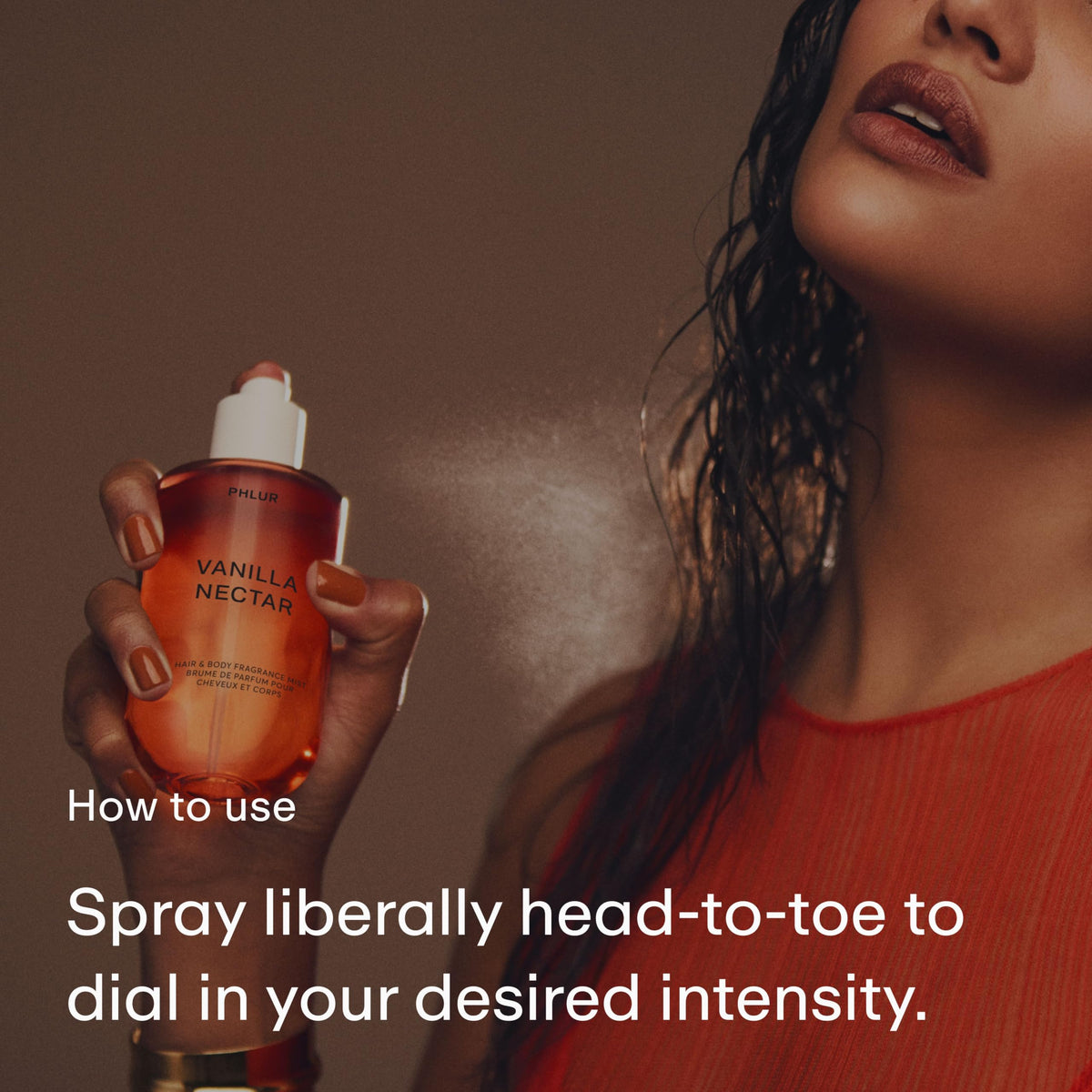PHLUR Vanilla Nectar Body Mist 8 Fl Oz with packaging