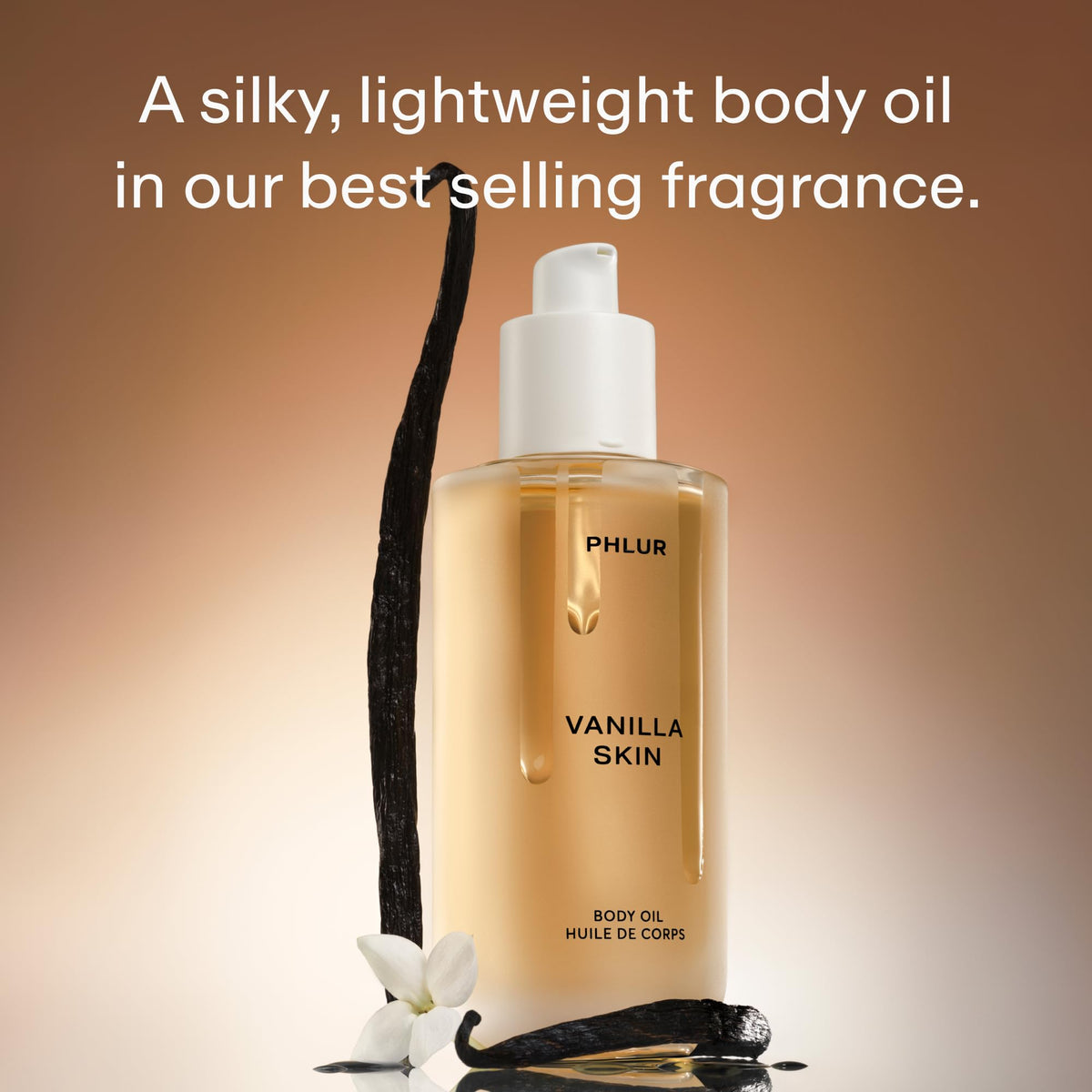PHLUR Vanilla Skin Body Oil packaging side view