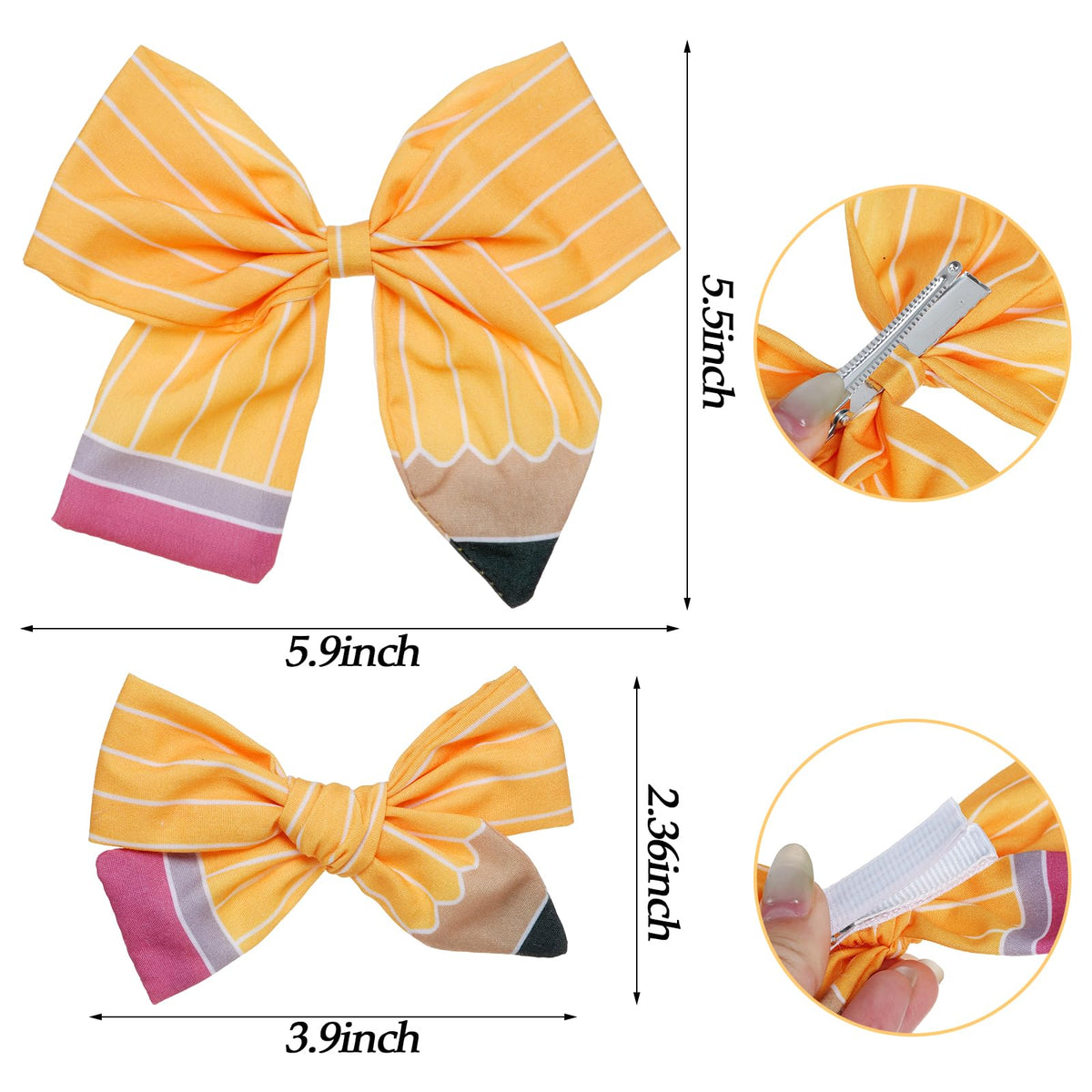 phnydreg small pencil bow clips measuring 3.9x2.36 inches