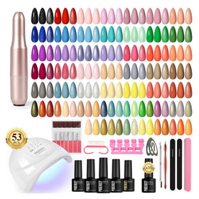 phoenixy 53 pcs gel nail polish kit with UV light and nail drill