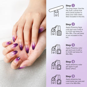 phoenixy Gel Nail Polish Set with base and top coats