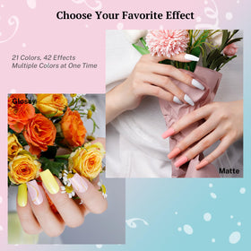 Phoenixy gel nail polish set with matte top coat