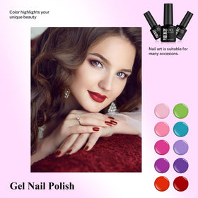 Phoenixy gel polish application on nails with glossy finish