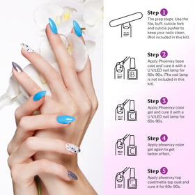 Phoenixy gel polish with matte finish on nails
