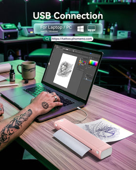 Phomemo M08F printer showing Bluetooth connection