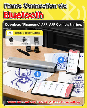 Phomemo M08F printer with Bluetooth connection