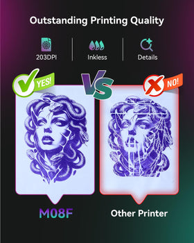 Phomemo M08F printer with tattoo transfer paper
