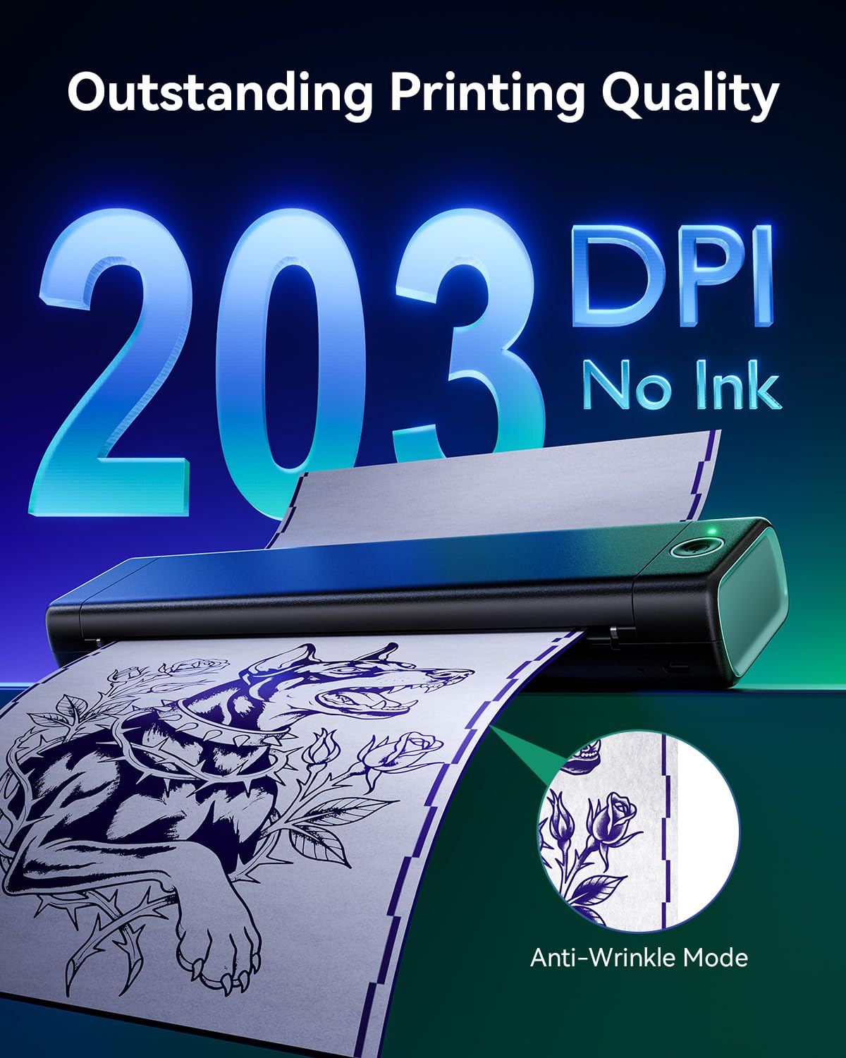 Phomemo M08F Tattoo Printer displaying app interface