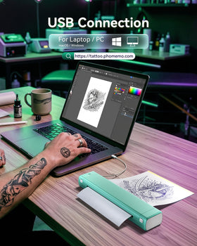 Phomemo M08F Tattoo Stencil Printer in use