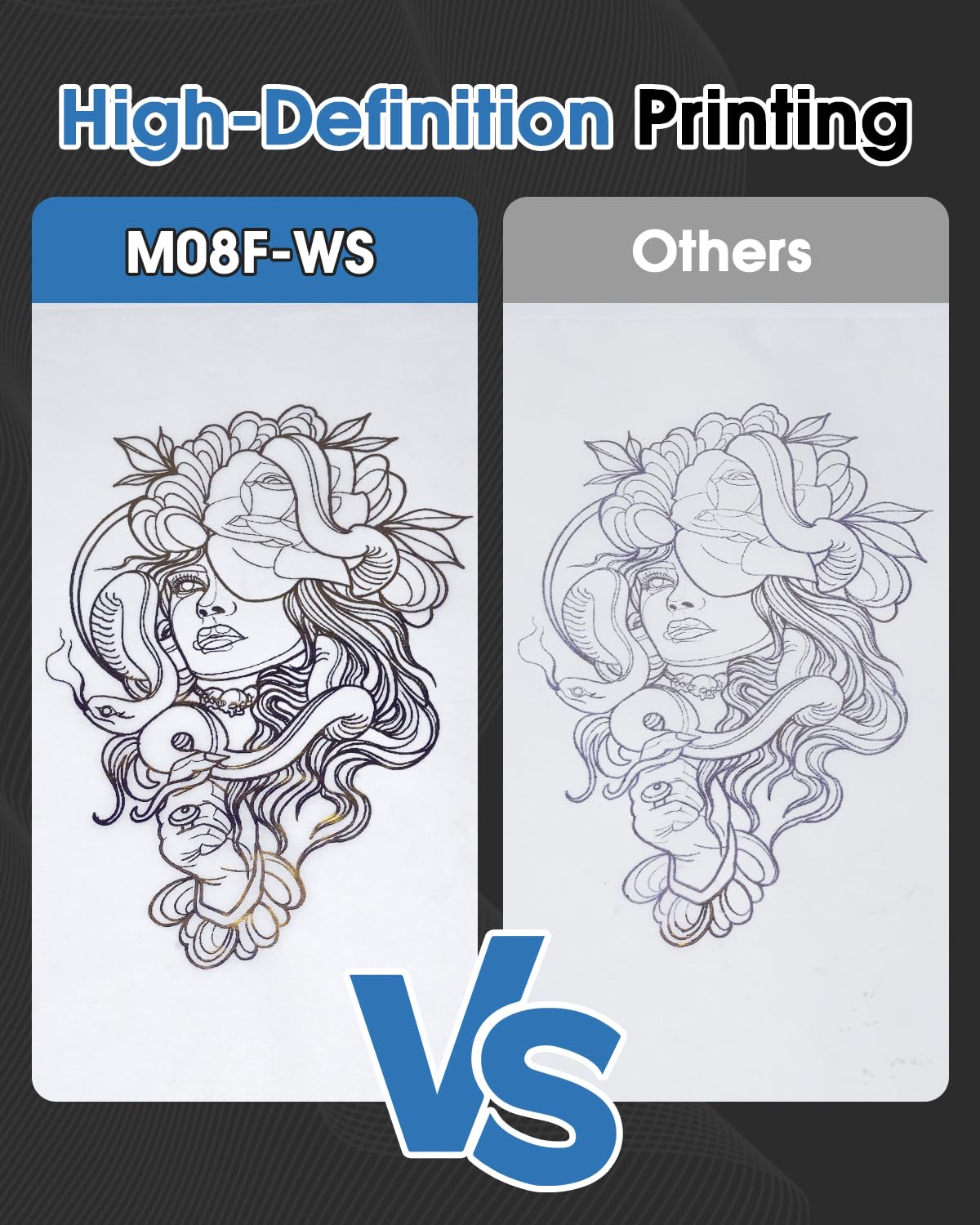 Phomemo M08F Tattoo Stencil Printer showing printing process