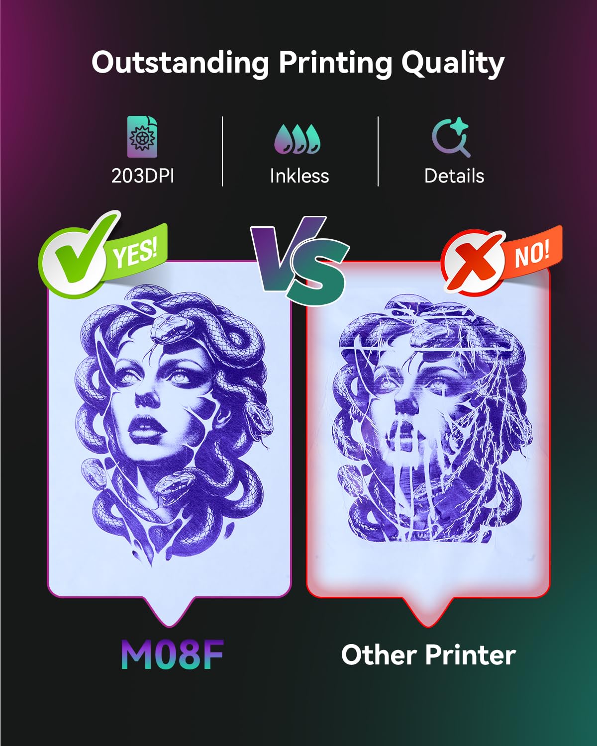 Phomemo M08F Tattoo Stencil Printer side view