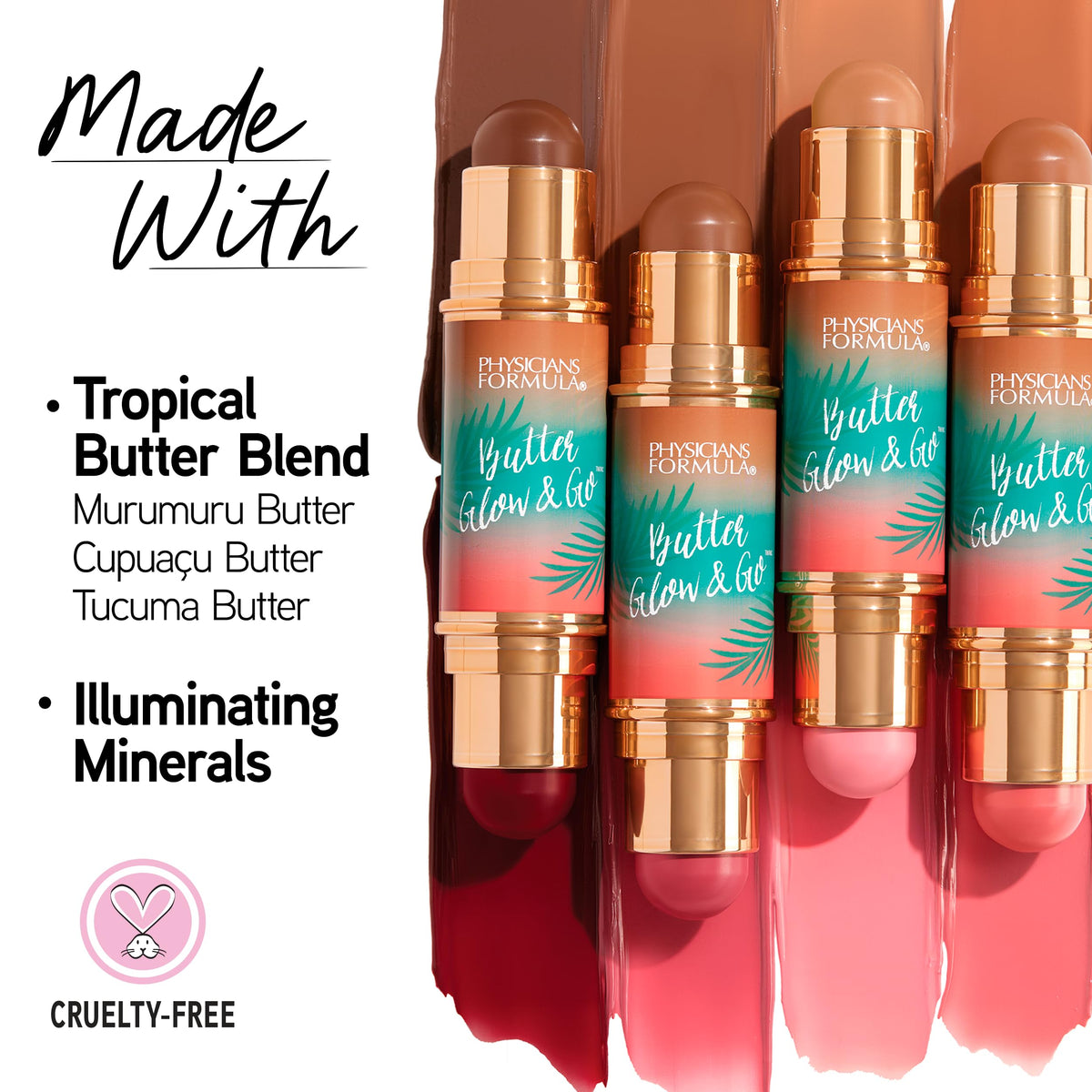 Physicians Formula Butter Glow & Go Multiuse Stick showing dual-ended design