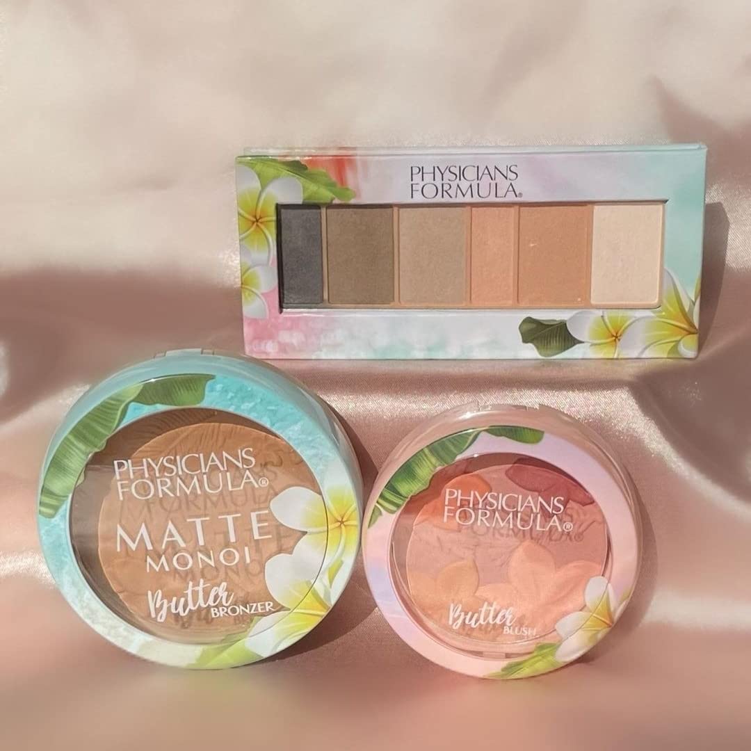 Physicians Formula Matte Monoi Butter Eyeshadow Palette with makeup brushes