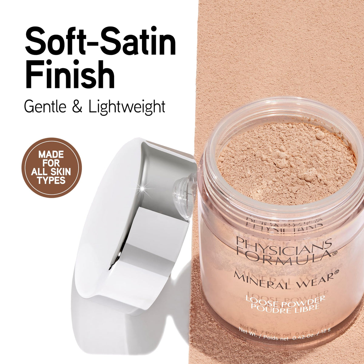 Physicians Formula Mineral Wear Loose Powder side view showing texture