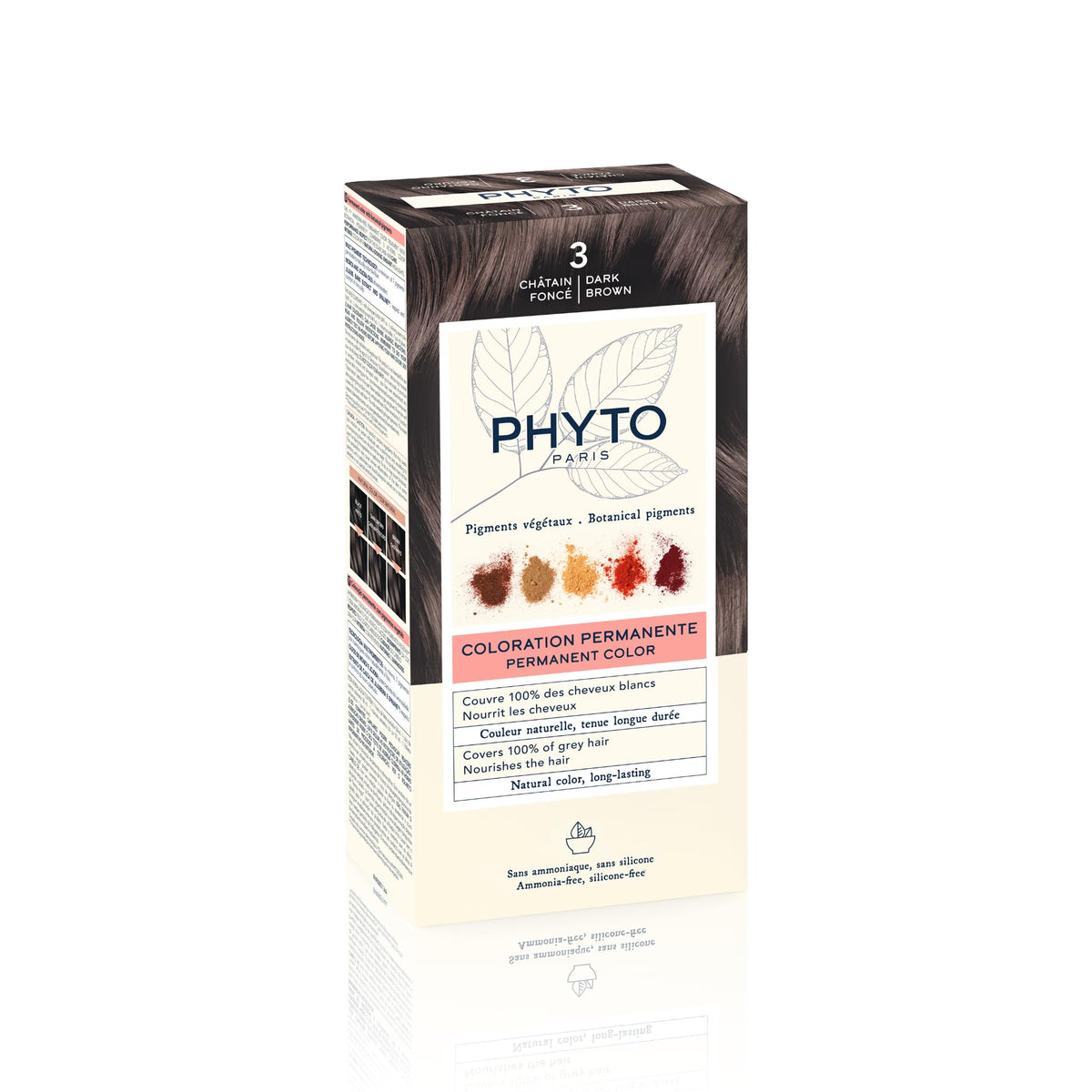 PHYTO Phytocolor Permanent Hair Color 3 Dark Brown packaging front view