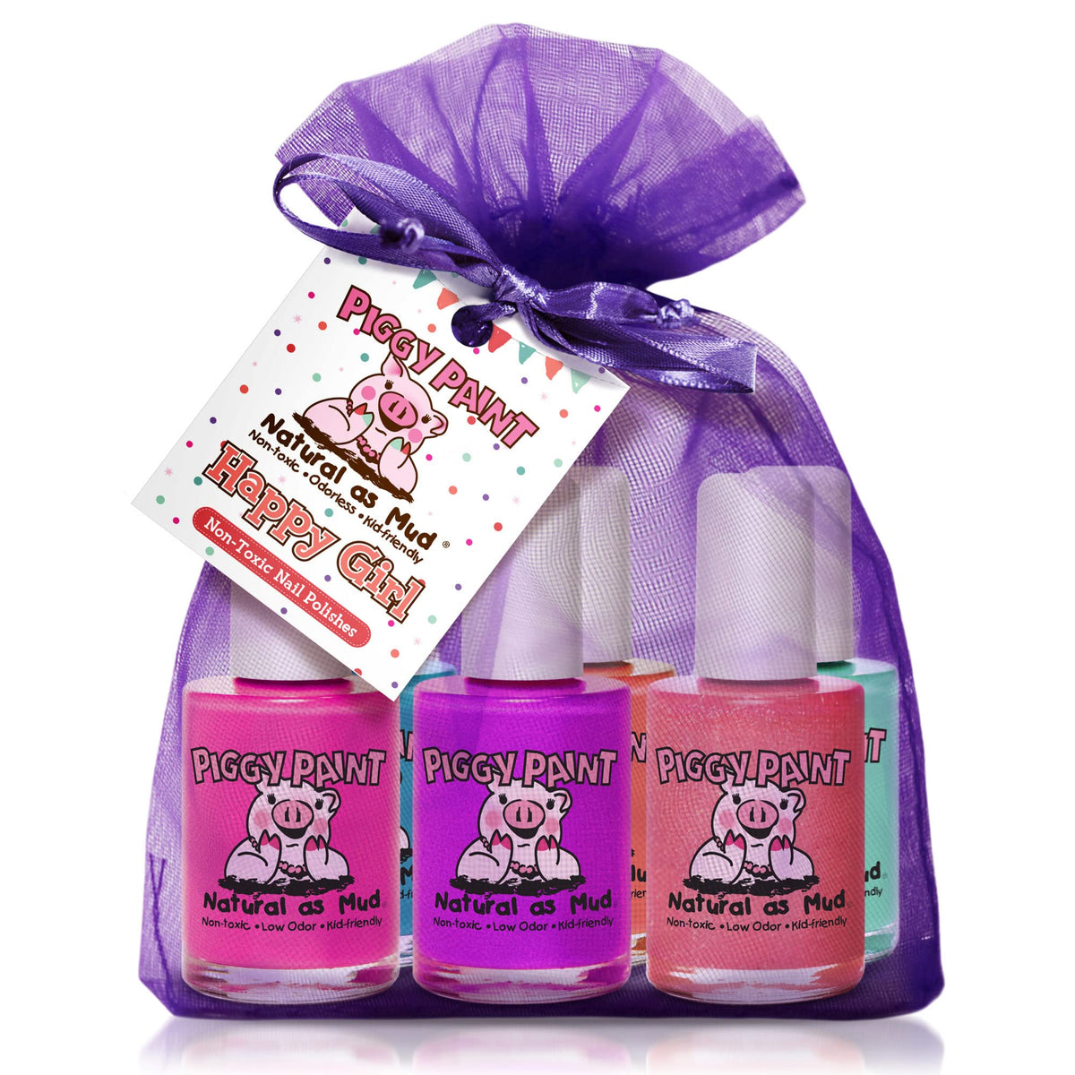 Piggy Paint Girls Nail Polish Set - 6 full-size bottles