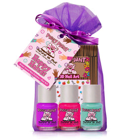 Piggy Paint Happy Hands Set featuring three nail polish bottles
