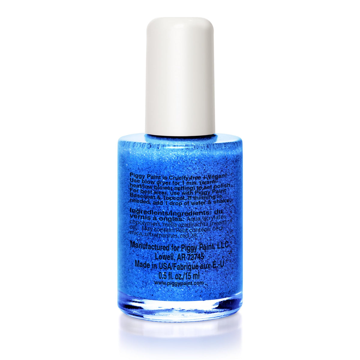 Piggy Paint nail polish bottle with glitter detail