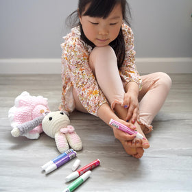 Piggy Paint Nail Polish Pens packaging showing safety features
