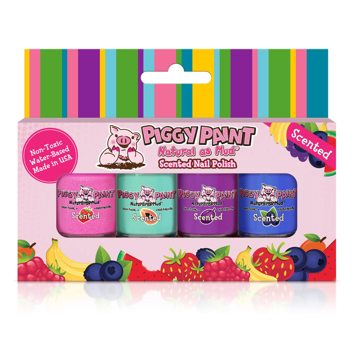 Piggy Paint Scented Nail Polish 4 pack kit front view