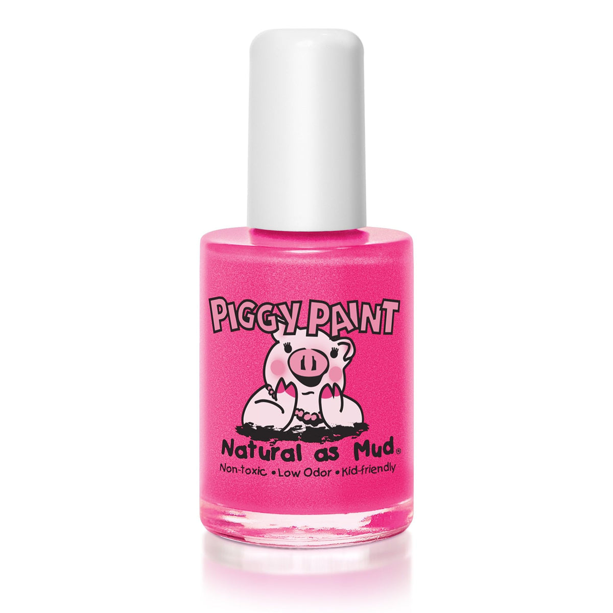 Piggy Paint Shimmery Pink Nail Polish 0.5oz front view