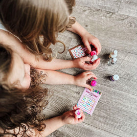 Piggy Paint Shine Topcoat with nail art stickers