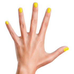 Piggy Paint Sunshine Yellow nail polish with brush open