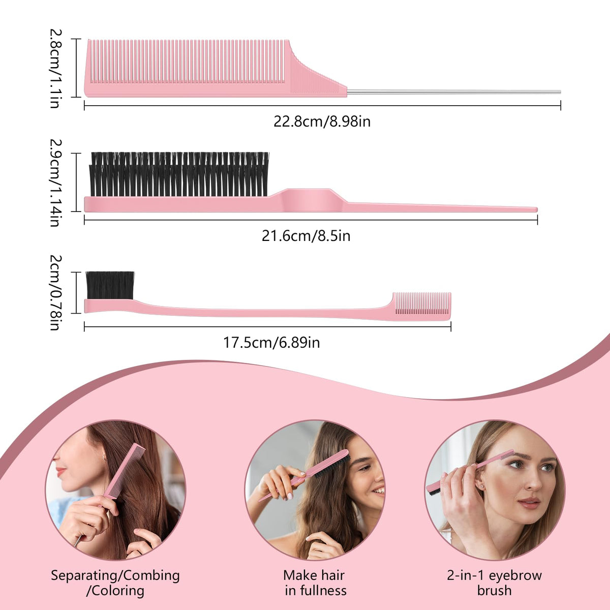 Pin tail comb from HEZ Curl Defining Brush Set