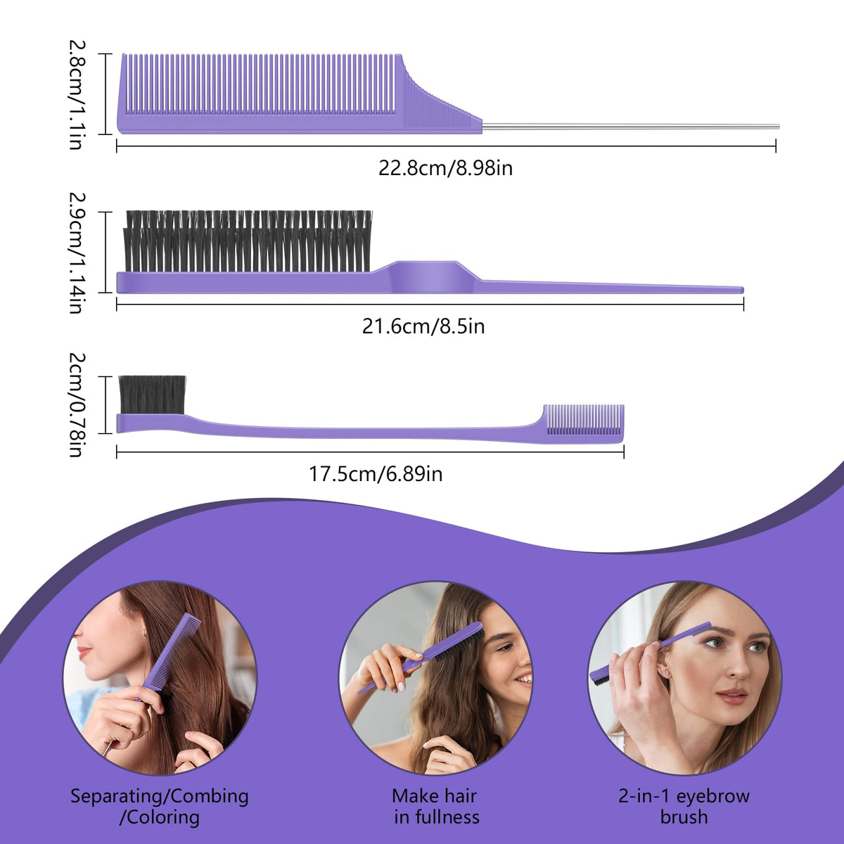 Pin Tail Comb from HEZ Curl Defining Brush Set