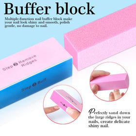 Pink nail buffer block from HNYYZL with rough grit