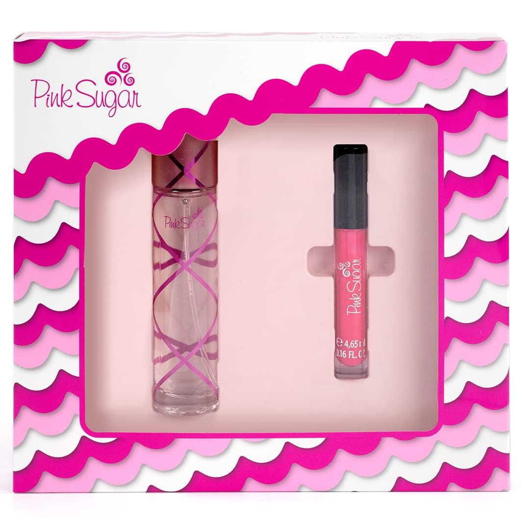 Pink Sugar 2 Piece Gift Set including Eau de Toilette and lip gloss front view