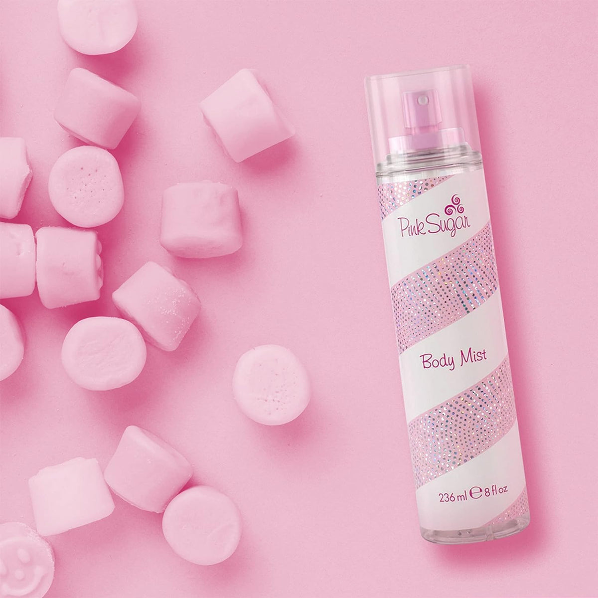 Pink Sugar Body Mist 8 Fl. Oz. lifestyle scene on vanity