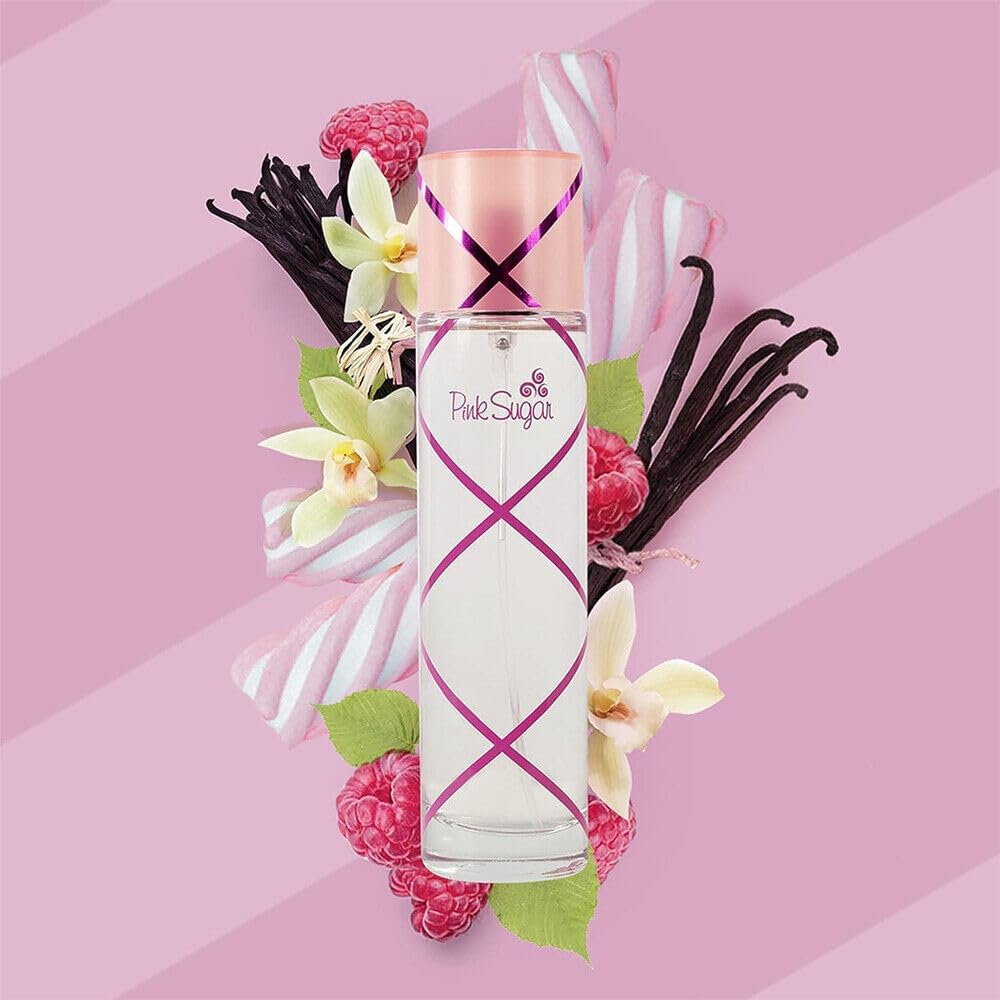 Pink Sugar Eau de Toilette bottle with pink and white design