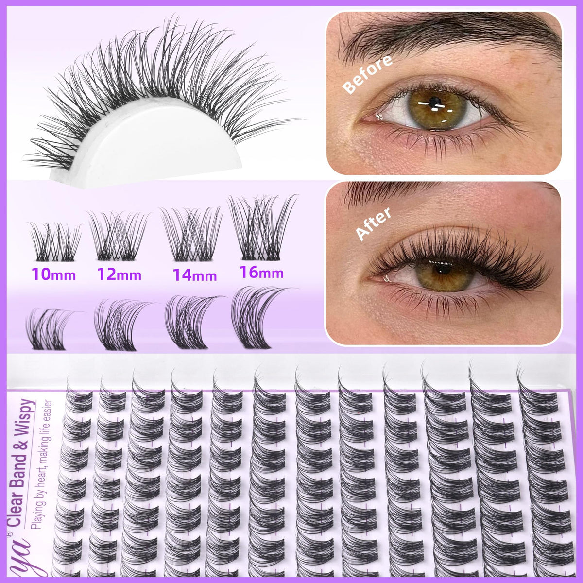 Pink tweezers included in Geeneiya lash clusters kit