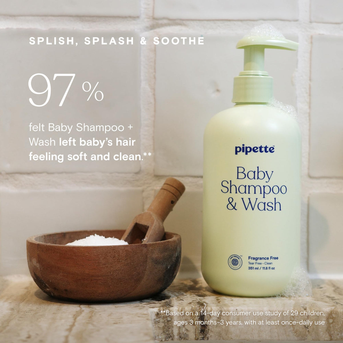 Pipette Baby Shampoo + Wash Duo with natural ingredients background