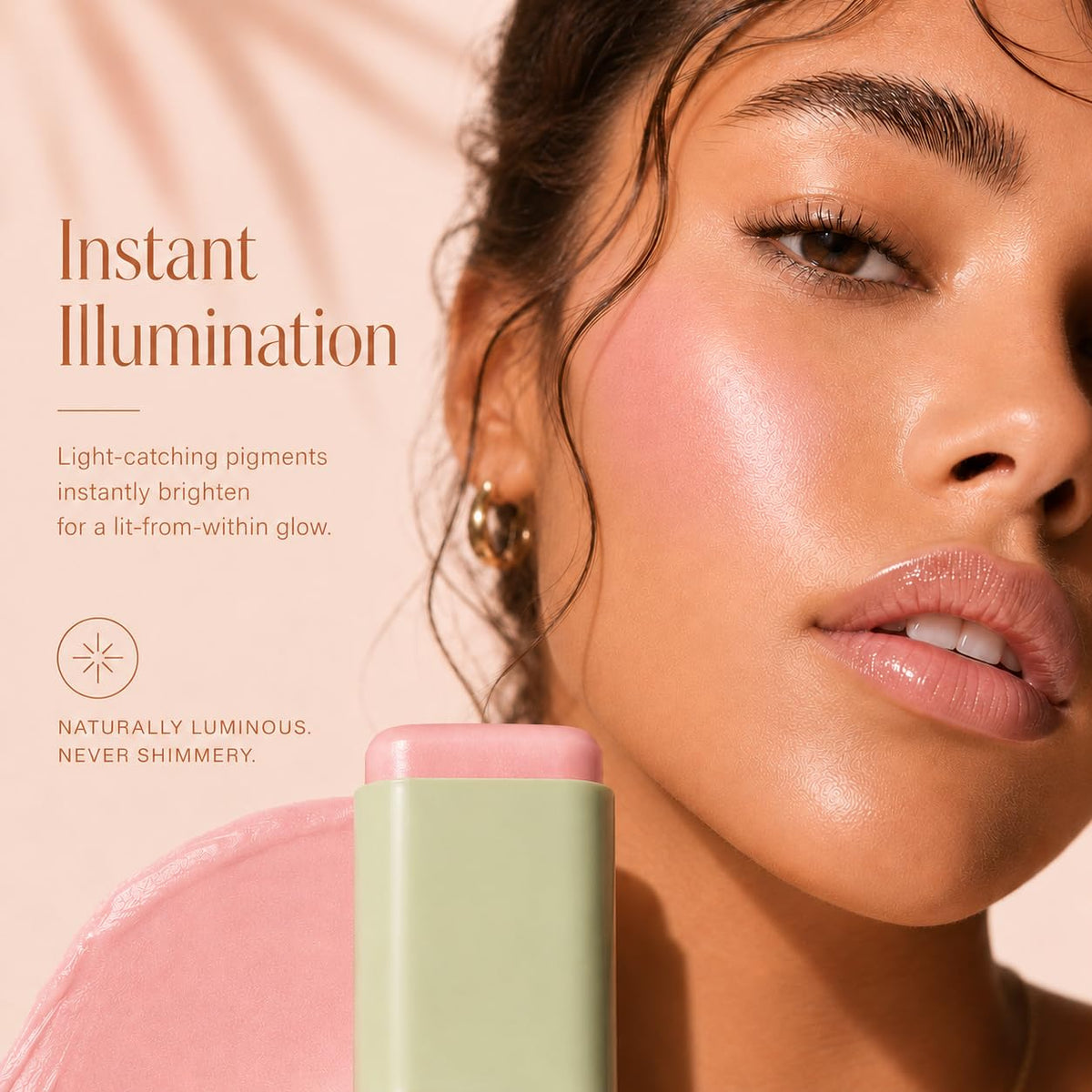 Pixi ON-THE-GLOW Cream Blush Stick being applied on skin