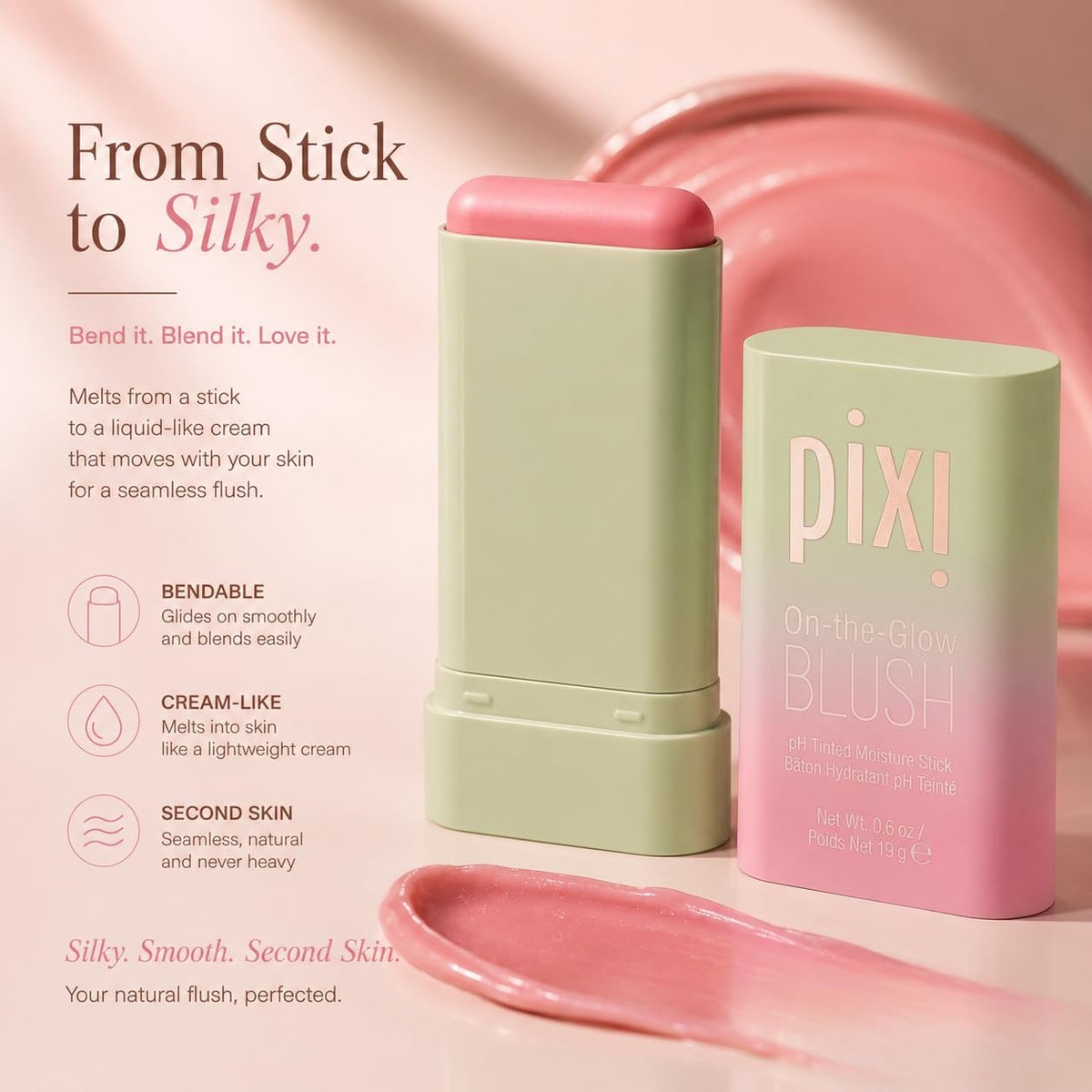 Pixi ON-THE-GLOW Cream Blush Stick in a purse