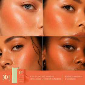 Pixi ON-THE-GLOW Cream Blush Stick Juicy application on cheeks